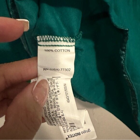 Zara Green Long Sleeve Buttoned Tunic with Mandarin Collar Size Médium NWT - Picture 8 of 9